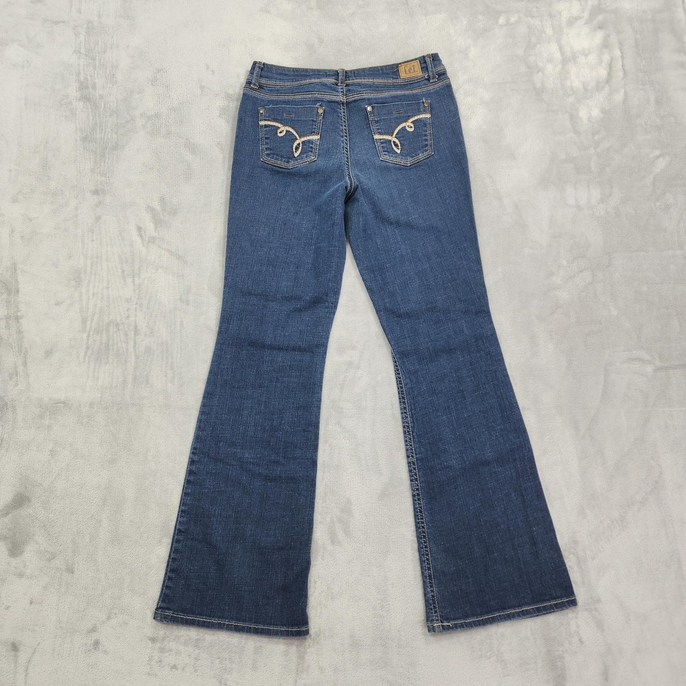 Vintage Lei Jeans Womens 11 Juniors Blue Sophia Low Rise HipHugger Flare Stretch - Picture 2 of 12